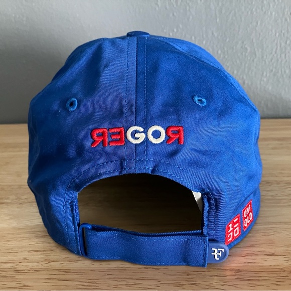 Uniqlo Roger Federer Tennis Hat Cap in RARE Blue NWOT Gorgeous OOP Velcro Strap - Picture 7 of 11